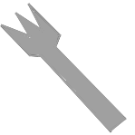 crude rendering of a fork