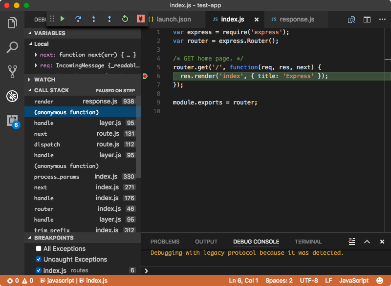 VIEWING last stack frame